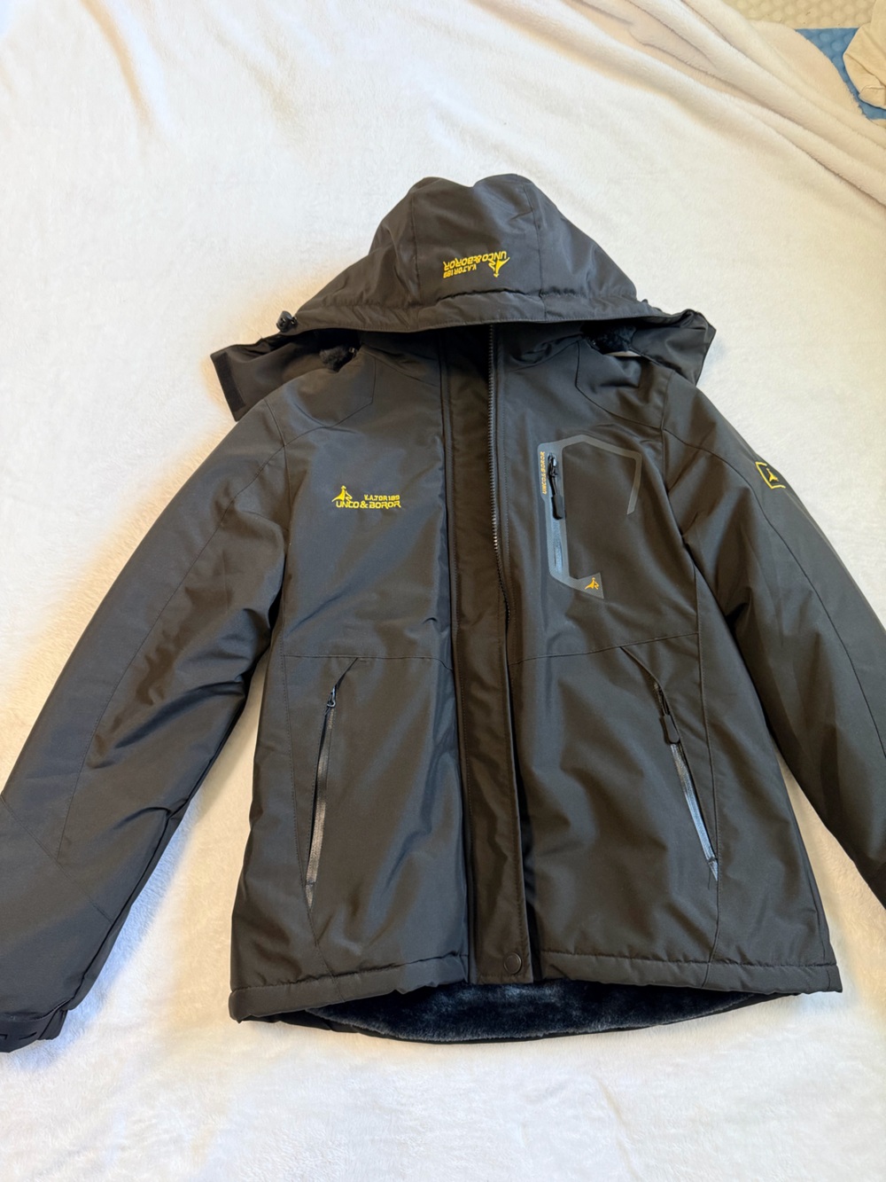 Women’s Black Hooded Fleece-Lined Jacket Size Small - Picture 2 of 4